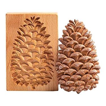 Imagem de Molde de biscoito de gengibre de madeira esculpida, molde de madeira 3D para assar biscoitos, prensa de biscoitos, conjunto de cortador de biscoito com carimbo de biscoito Provance Rose, molde de