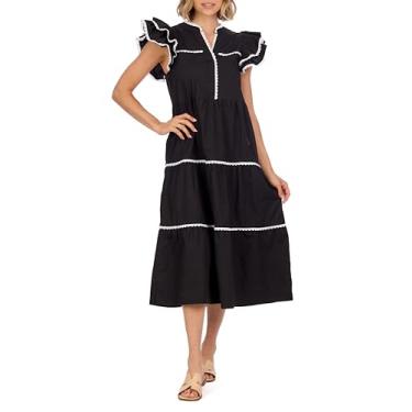 Imagem de Mud Pie Vestido feminino Pia RIC Rac, Preto, P