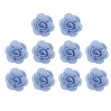 Imagem de PATIKIL 10 apliques de bordado de renda floral, bordado em 3D com aplique de organza para roupas, vestido de casamento, faça você mesmo, artesanato, azul