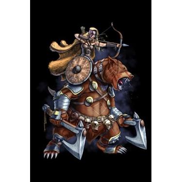 Imagem de Norse Mythology Notebook: Norse Bear Viking Warrior Scandinavian Nordic Black Lined Notebook