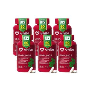 Imagem de Vhita Complexo B, Suplemento Alimentar com Vitaminas B1, B2, B3, B5, B6, B7, B9 e B12, Rico em Vitamina B12, Manganês, 60 Cápsulas - 6 unidades