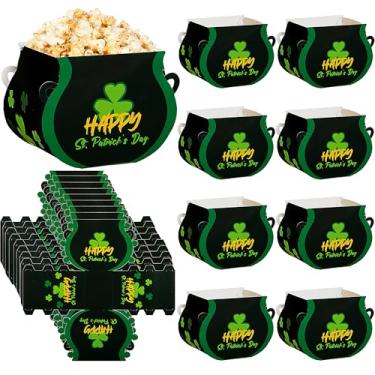 Imagem de codree 18 peças de pote de ouro do Dia de São Patrício - Caixa de doces dourada do Dia de São Patrício para decoração de lembrancinhas de presente de festa