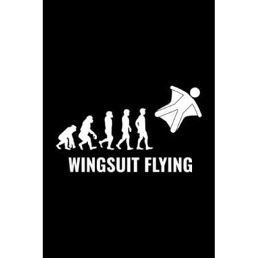 Imagem de Wingsuit flying: Skysurfing Skydiving Evolution Skydiver Blank Lined Journal Notebook Diary