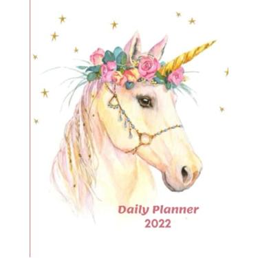 Imagem de Daily Planner 2022 : One page per day, Daily planner for unicorn lovers | 365 pages | undated daily planner | 2022 A4 page a day diary | A4 daily planner | daily planner 8.5x11: Daily Diary