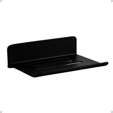 Imagem de Saboneteira De Parede Suporte Porta Sabonete Fita Dupla Face Aço Resistente Preto Branco (Preto)