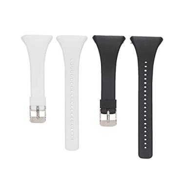 Imagem de HUABAO Pulseira de relógio compatível com Polar FT4/FT7, pulseira de silicone ajustável para Smart Watch Polar FT4/FT7 (preto + branco), Preto + branco, Moderno