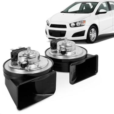 Imagem de Par Buzina Sonic 2012 A 2014 Am80Sx H & Am80Sx L Conector Uscar Agudo Grave 12V Caracol 2 Terminais