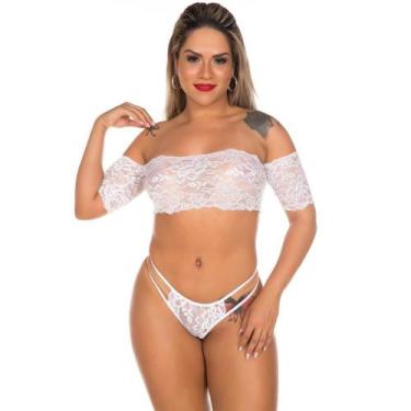 Imagem de Conjunto Sensual Gabriela Branco Pimenta Sexy