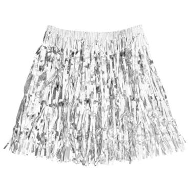Imagem de Saia De Carnaval Havaiana Metalizados Prata 40cm