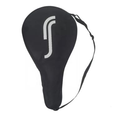 Imagem de Capa para Raquete de Beach Tennis Robin Söderling Preta Com Logo Branco Com Alça