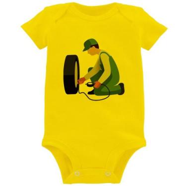 Imagem de Body Bebê Borracharia - Foca na Moda, Amarelo, P