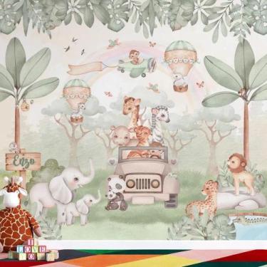 Imagem de Papel de Parede Infantil Safari AL 69 - AloPapers, 1,50m de largura, 1