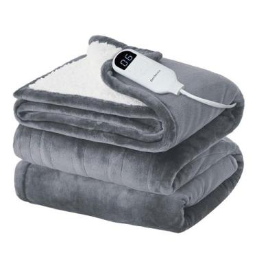 Imagem de Cobertor Elétrico Bedsure Twin Size Flannel - Cinza