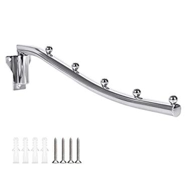 Imagem de Cabide de parede com braço giratório, suporte dobrável para secar roupas, ganchos de aço inoxidável, suporte de pano, organizador de armazenamento para lavanderia, quarto, banheiro, cozinha