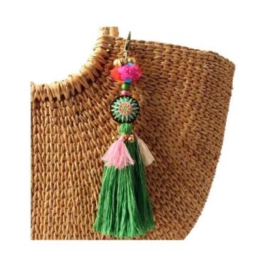 Imagem de Chaveiro Boho com Contas de Madeira e Amuletos Florais, Capítulo 2272
