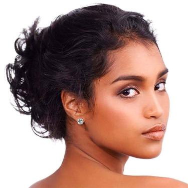 Imagem de Brinco Feminino de Pressão Círculos Pequeno Festas Prateado