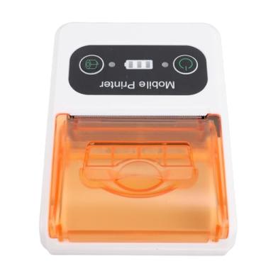 Imagem de Impressoras de Etiquetas de Mesa, Máquina Bluetooth Label Maker de 58mm Lâmina Dentada, Etiquetas de Impressora Térmica para Loja de Varejo, Restaurante, Cozinha, Escola (laranja