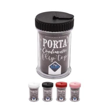 Imagem de Porta Temperos Condimentos Em Acrílico c/ Tampa Flip Top - Plas Tutti,
