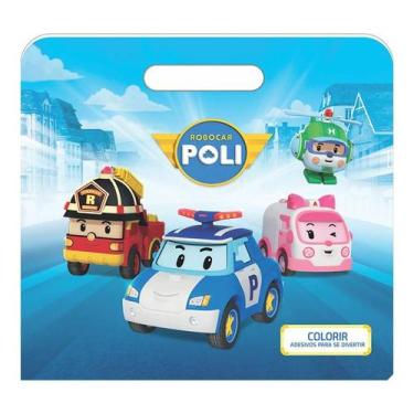 Imagem de Livro De Colorir com Adesivos Robocar Poli