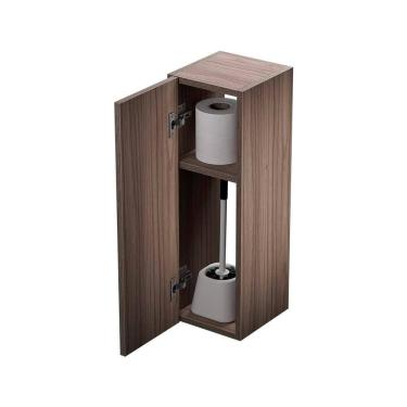 Imagem de Armário Organizador Multiuso Nogal com Porta para Banheiro