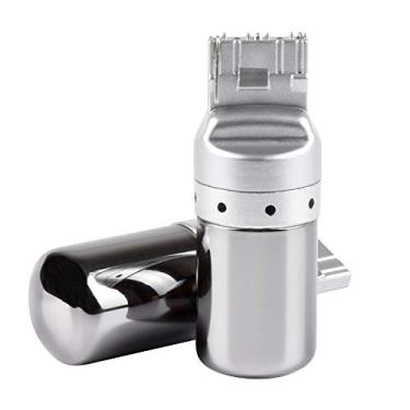 Imagem de Lâmpadas LED de seta de seta T20 7440 W21W WY21W âmbar amarelo livre de erros, sem anti-hipertensão, lâmpadas traseiras de substituição cromadas brilhantes invisíveis 3014SMD 12V 21W pacote com 2 【1797】