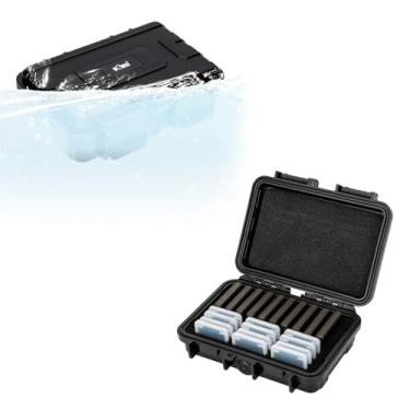 Imagem de KIWIFOTOS 22 compartimentos para cartão de memória SD CF IP67 à prova d'água com estojo individual para cartão 12SD + 10 CFexpress Type-B/XQD organizador de armazenamento