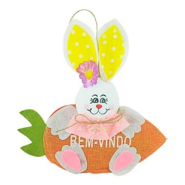 Imagem de Coelho Decorativo de Porta Bem Vindo Páscoa 26x27cm - Aliança