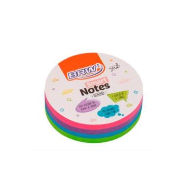 Imagem de Bloco Adesivo BRW Smart Notes Redondo Colorido Soul 70x70m 200 Folhas