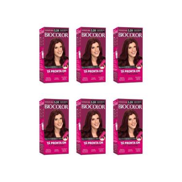 Imagem de Coloração Biocolor Creme 5.59 Acaju Purp Deslumb-Kit C/6Un