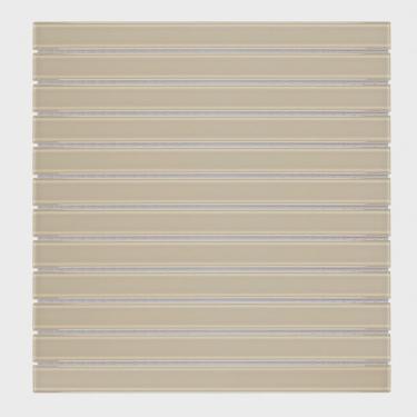 Imagem de Pastilha de Vidro Lisa 30cmx 30,9cm Filetto Glass Mosaic Placas Bege Claro