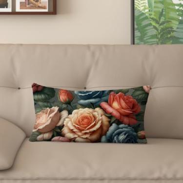 Imagem de Capa de almofada com estampa digital retrô rosa com zíper invisível, vários tamanhos para decoração de sofá, sala de estar e quarto (40,6 x 61 cm, FGMG-C)