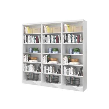 Imagem de Livreiro Multiuso Branco Kit com 3 - FdECOR - Qmovi