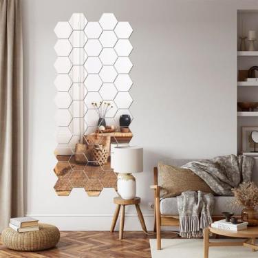 Imagem de Kit 50 Unidades Espelho Decorativo Colmeia de Hexágonos - Inove Papéis