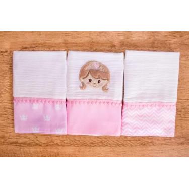 Imagem de Kit 3 Peças Fralda De Boca Para Bebê - Miguel Baby, Princesa Loira