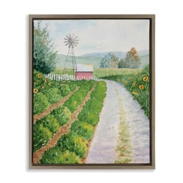 Imagem de Stupell Industries Arte de parede em tela flutuante marrom Tranquil Farm Path, design de Stephanie Fielden, 25 x 31