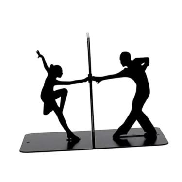 Imagem de XLWLLNJ Os titulares de livros da silhueta são os intrincados livros de design suportam stoppers livros organizador de desktop para prateleiras e mesa, Duas Pessoas