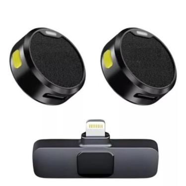 Imagem de Microfone Lapela Duplo Redondo Profissional Magnético compatível Iphon
