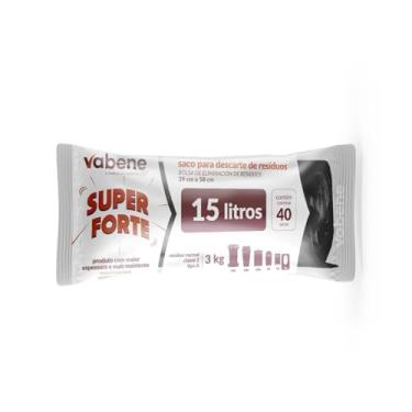 Imagem de Saco Para Descarte De Resíduos Super Forte Preto 15L - 40 unidades, Vabene