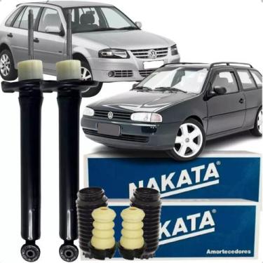 Imagem de Par Amortecedor Traseiro + Kit Batente Parati Gol G2 G3 G4 - Nakata