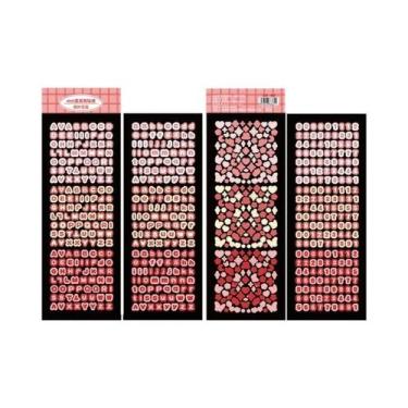 Imagem de Adesivos de Letras Brilhantes para Scrapbooking - 4 Folhas com Alfabet