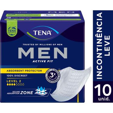 Imagem de Absorvente Protetor Masculino Tena Men Active Fit 10 Unidades Absorvente Geri?trico Tena Men Discreet Protection 10 Unidades
