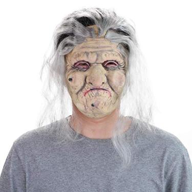 Imagem de Máscara de látex para o dia das bruxas realista com cabelo