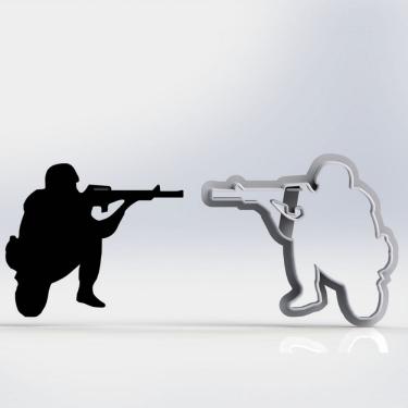 Imagem de Cortador Free Fire Soldado Mod 1 Tamanho 5Cm