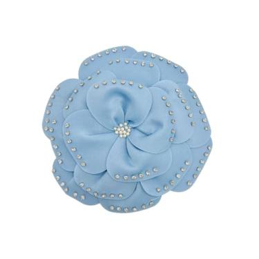 Imagem de Broche de flor grande exagerado de 29 cm para mulheres delicado strass grande camélia xaile broches alfinetes de lapela elegante casamento baile banquete festa joias presente, Large, Poliéster, Sem
