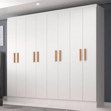 Imagem de Guarda-Roupa Casal Paris 8 Portas Branco - Evidencia Móveis