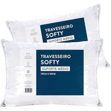 Imagem de Kit com 2 Travesseiro Softy Médio 70x50 cm – Maciez e Suporte na Medida Certa para um Sono Tranquilo