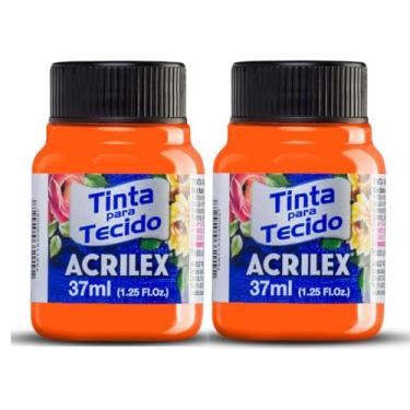 Imagem de Kit Com 2 Tintas para Tecido Fluorescente Acrilex 37ml Amarelo Ouro 108 - Fixação a Frio e Alta Durabilidade Fixação a Frio e Alta Cobertura Recomendado Para Tecidos De Algodão Sem Goma É Ideal Para Customização De Roupas, Decoração E Outras Aplicações Artísticas