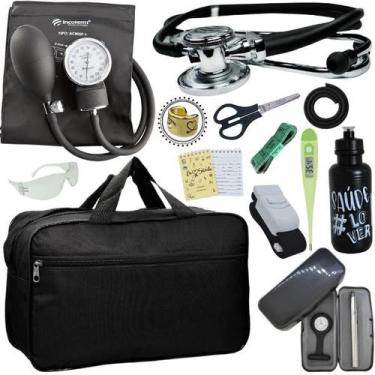 Imagem de Kit Bolsa Aparelho de Pressão Esfigmomanômetro Esteto Incoterm - Love 