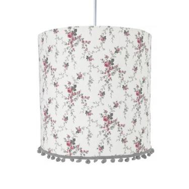 Imagem de Lustre Tubular Pompom Provençal Cinza Quarto Bebê Infantil - Potinho d