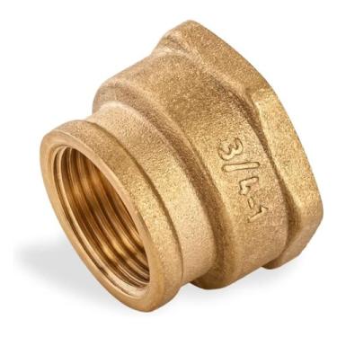 Imagem de Acoplamento redutor de latão fêmea de 3/10.2 cm x adaptador de encaixe de tubo rosqueado NPT fêmea de 2,5 cm, acoplador de conector redutor hexagonal para água, óleo, gás (pacote com 2)